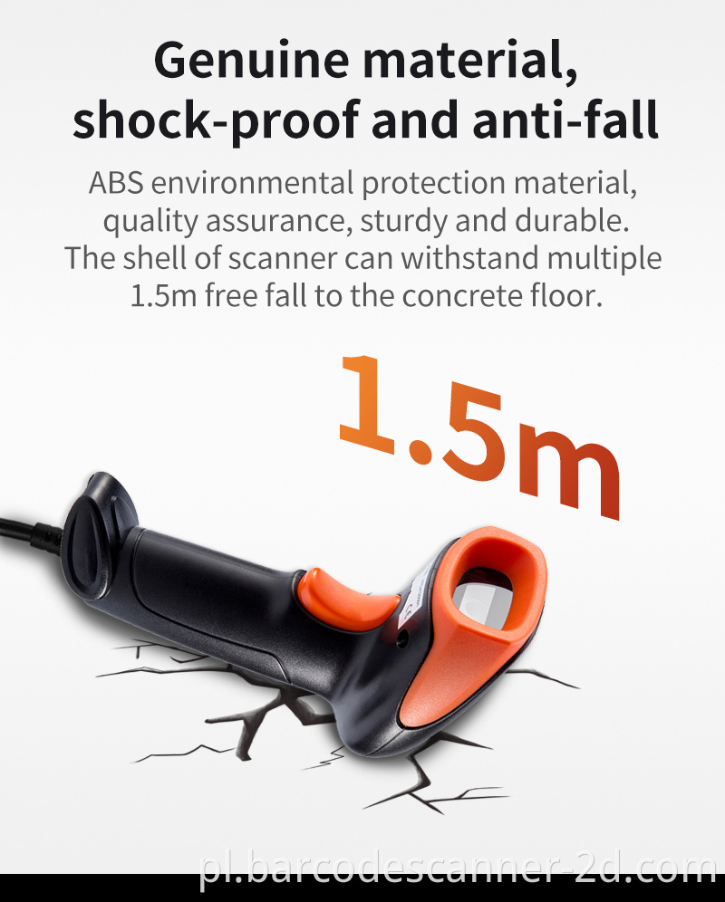 Wired RS-232/USB Portable Barcode Scanner